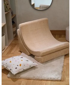 Cuscino per divano da bambini color crema con rivestimento in bouclé e ciniglia Terrazzo Block – Wigiwama