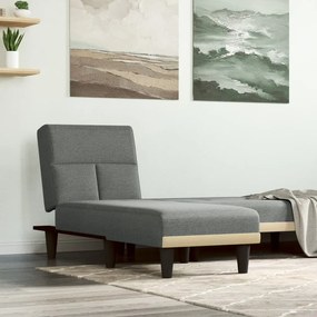 Chaise Longue İn Tessuto Grigio Scuro /