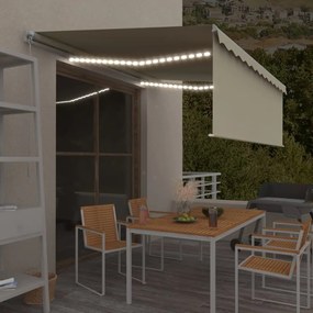 Tenda Da Sole Retrattile Con Parasole E Led 4,5x3 M Crema /