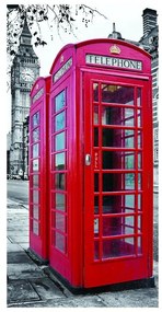 Stampa su tela London red cabins, multicolore 190 x 90 cm