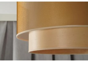 Duolla - Lampadario a plafone WOOD BOHO 1xE27/15W/230V diametro 45 cm rame/beige