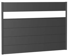 Frangivista con vetro in acciaio metallizzato grigio scuro BIOHORT L 194 x H 137 cm, spessore 44 mm