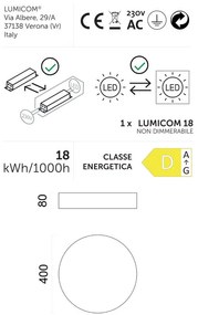Plafoniera LED Punnet Ø 40 cm grigio IP20 bianco naturale, 2794 lumen LUMICOM