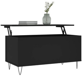 Tavolino da salotto nero 90x44,5x45 cm in legno multistrato