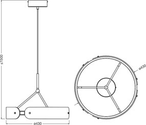 Osram - Lampada a sospensione LED su cavo DECOR CURVE LED/33W/230V grigia