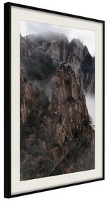 Poster  Mountain Ridge  Cornice Quadri Cornice nera con pass-partout, Larghezza x Altezza Home decor 30x45