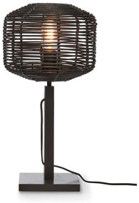 Lampada da tavolo nera con paralume in rattan (altezza 40 cm) Tanami - Good&amp;Mojo