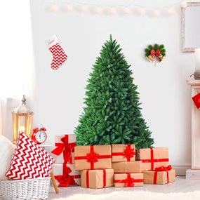 Costway Albero di Natale 150 cm con 600 rami, Abete artificiale con base di metallo resistente