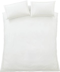 Set copripiumino e federa bianco/beige in percalle di cotone per letto matrimoniale 3 pezzi 200x200 cm Contrast Trim – Bianca