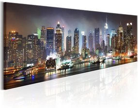 Quadro White reflections in New York  Colore blu navy, Dimensioni e Misure 135x45