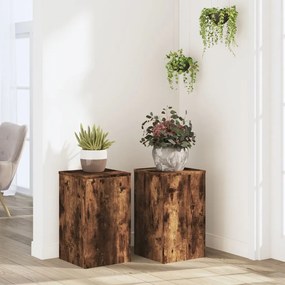 Supporti Per Piante 2 Pz Rovere 30x30x50 Cm Legno Multistrato /
