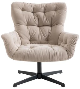 Poltrona girevole in Tessuto Beige - OPHELIE