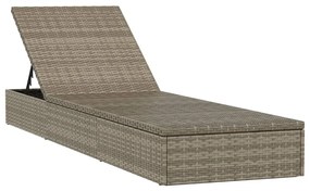 Lettini prendisole 2pz con tavolino grigio in polyrattan