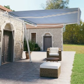 Tenda Retrattile Automatica Con Palo 450x350 Cm Arancio Marrone /