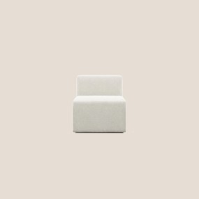 Nettuno modulo poltrona centrale in morbido tessuto bouclè T07 bianco