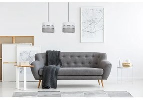 Lampadario su corda CORAL 2xE27/60W/230V bianco/grigio