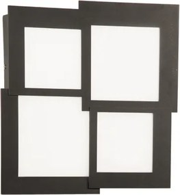 Plafoniera Led in metallo Nero e diffusore in acrilico PASSPARTOU 44x44 cm