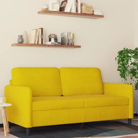 Divano A 2 Posti Giallo 140 Cm İn Velluto /