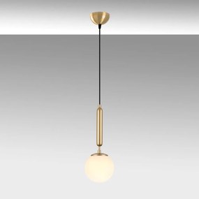 Lampadario dorato con paralume in vetro ø 15 cm King – Opviq lights