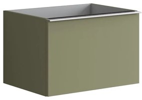 Mobile da bagno sospeso sotto lavabo L 60 x H 40 x P 45.5 cm verde laccato opaco, 2 cassetti Pixel plain