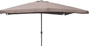 Ombrellone da Giardino 3x4 m Copertura in Poliestere Struttura in Acciaio Tortora Cuba...