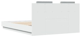 Giroletto con Testiera Bianco 140x200 cm in Legno Multistrato