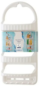 Portasapone per doccia bianco con 3 ripiani e 6 ganci lato inferiore