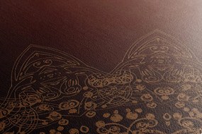 Quadro su tela – Elementi moderni di Mandala in sfumature di marrone