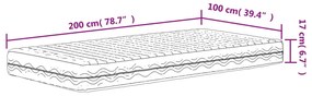 Materasso in Schiuma Bianco 100x200 cm Durezza H2 H3