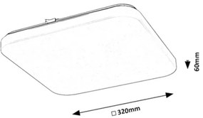 Rabalux 71108 - Plafoniera LED VENDEL 18W 230V 3000K 32x32 cm