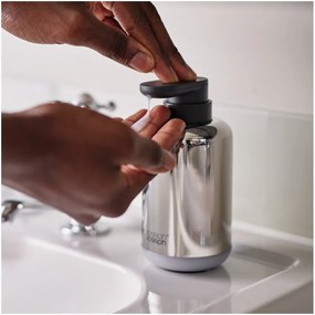 Dispenser di sapone in acciaio inox argento lucido 300 ml EasyStore Luxe - Joseph Joseph