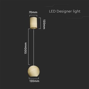 Lampadario LED a sospensione con filo LED/8,5W/230V 3000K grigio
