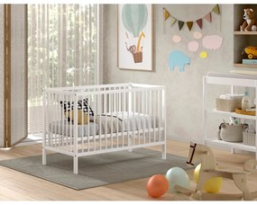 Lettino in legno di pino bianco 60x120 cm DINO - Vipack