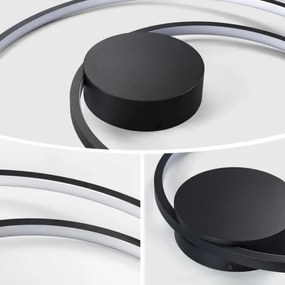 Brilagi- Plafoniera dimmerabile TWISTER LED/48W/230V Ø 50 cm nera + telecomando