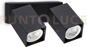 Dynamite faretto nero orientabile 2 luci attacco gu10 16,5cm lampad...