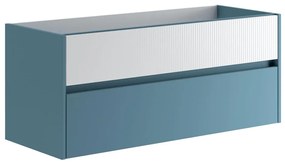 Mobile da bagno sospeso sotto lavabo L 119.5 x H 50 x P 45.5 cm bianco opaco, 2 cassetti Niwa