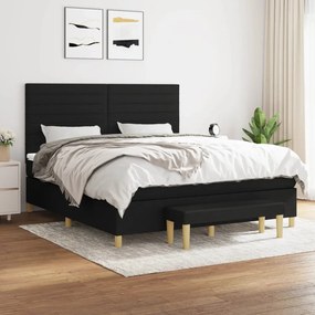 Giroletto A Molle Con Materasso Nero 160x200 Cm İn Tessuto /