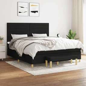 Giroletto A Molle Con Materasso Nero 160x200 Cm İn Tessuto /