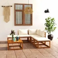 Set Salotto da Giardino 6 pz con Cuscini Letto Massello Acacia 3098664