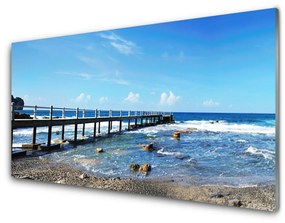 Quadro vetro acrilico Paesaggio della spiaggia dell'oceano 100x50 cm