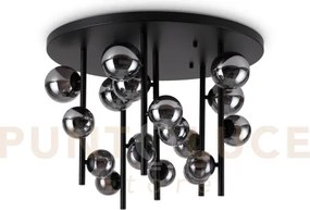 Perlage lampadario da soffitto 18 luci attacco g9 fume' lampadine i...