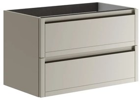 Mobile da bagno sotto lavabo TRATTO beige opaco L 79.5 x H 50 x P 45.5 cm 2 cassetti, lavabo non incluso