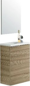 Mobile Bagno Sospeso 40 Cm Rovere Salvaspazio Con Lavabo E Specchio Compact