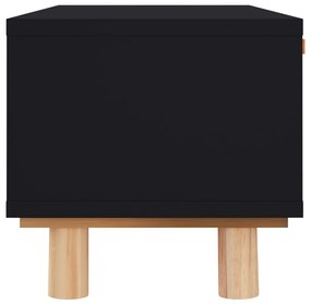 Tavolino nero 80x40x30 cm legno multistrato e massello di pino
