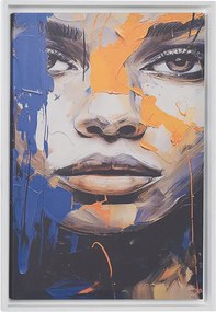 Quadro su tela con cornice moderno 67x97 cm con ritratto di donna colorato