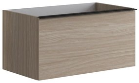 Mobile da bagno sotto lavabo Pixel olmo rousseau opaco L 80 x H 40 x P 45.5 cm 2 cassetti, lavabo non incluso