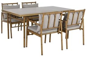 Tavolo con 4 sedie Home ESPRIT Alluminio 160 x 90 x 75 cm (5 Pezzi)