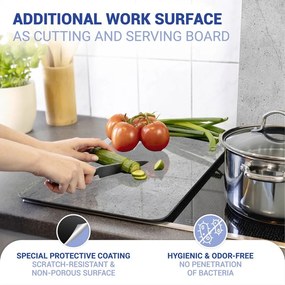 Set di 2 copri stufe in vetro grigio Universal - Wenko