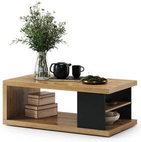 Tavolino LANA S-110 Rovere Artisan / Nero - TAVOLINO DA CAFFÈ CON RIPIANO