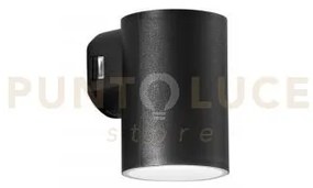 Applique led polo in policarbonato nero 8w 800lm cct ip65 11,5x7,8x...